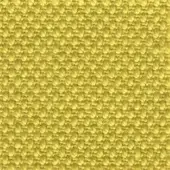 Woven fabric texture, warm yellow tone, grid pattern with raised nubby surface; swatch card detail includes “steelcut col. 435”.